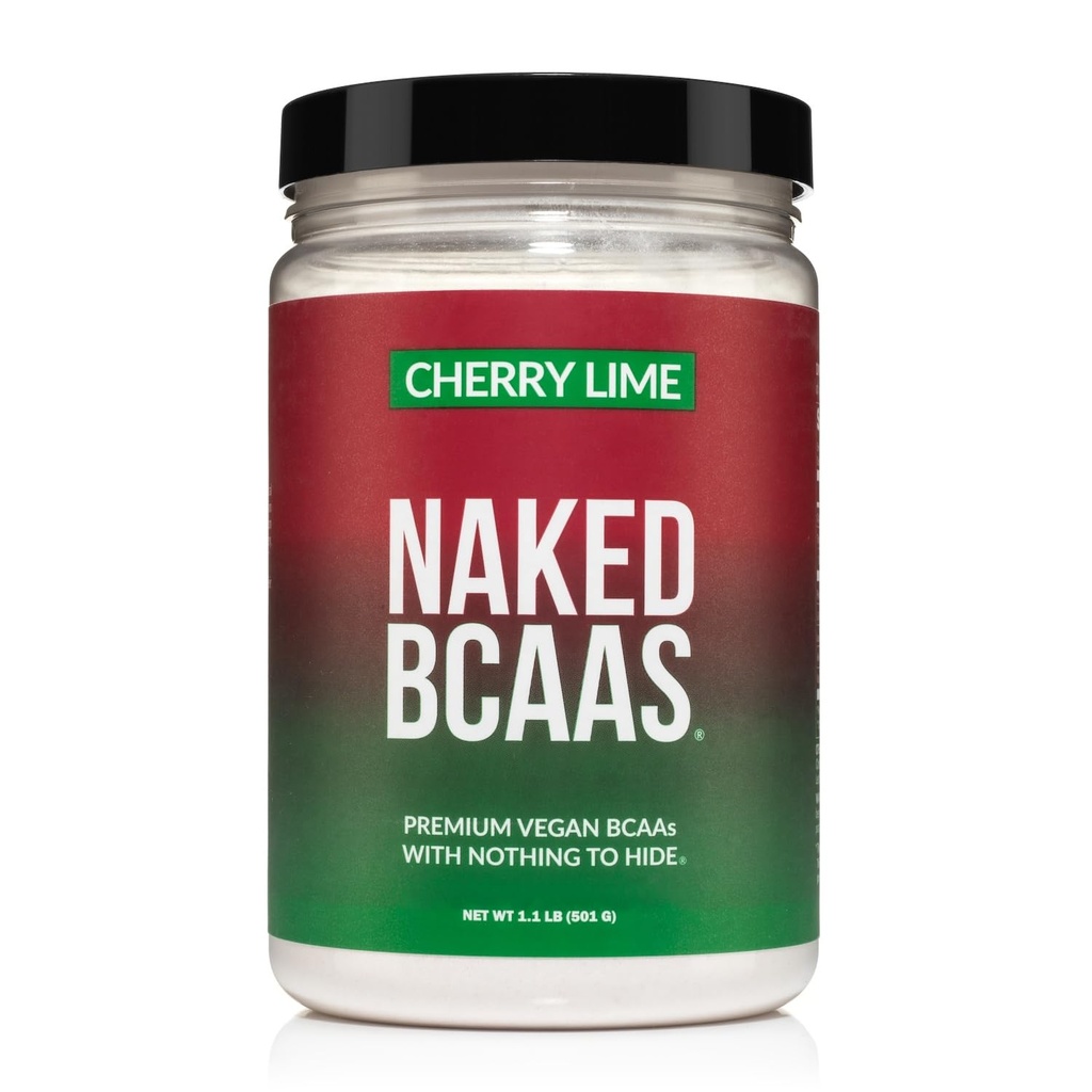 NAKED Cherry Lime BCAAs Amino Acids Powder, 100% Puro 2:1 Fórmula, Vegan Branched Chain Amino Acids, Instantized All Natural BCAA Powder Suplemento - 501 Grams, 34 Servings