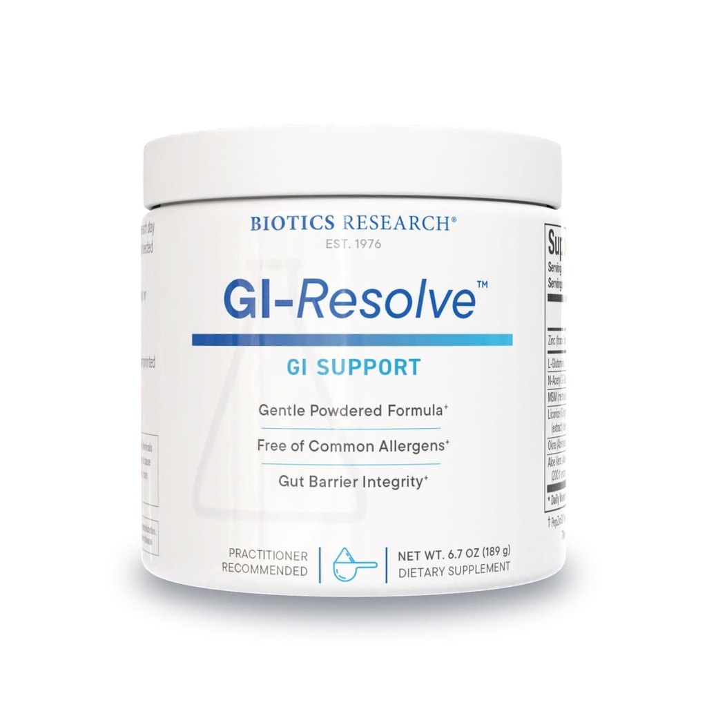 Biotics Research GI ResolveTM Advanced L-Glutamine Powder Formula for Gut Lining Support " Healing - Optimal Gastrointestinal Function - Premium 7-Ingredient with Zinc Carnosine " Botanicals- 6.7oz