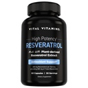 Suplemento de Resveratrol Vital Vitaminas - Soporte Antioxidante, Longevidad Celular, Función Cognitiva - 60 cápsulas