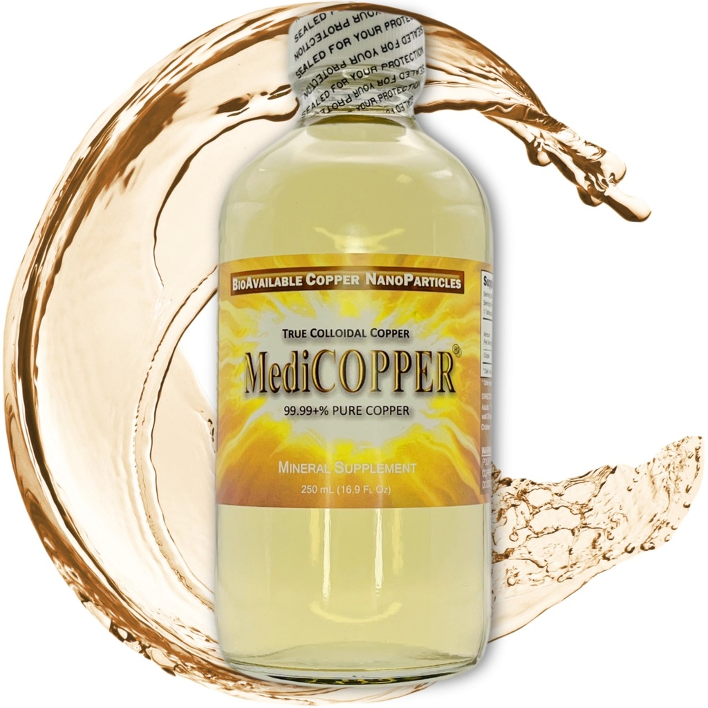 True colloidal Copper - 250 mL en una botella de plástico libre BPA