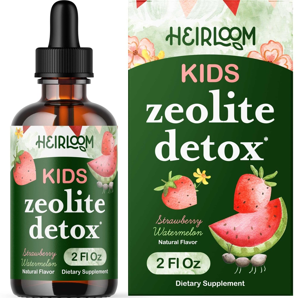 Zeolite Detox para niños gotas líquidas - Gentle Daily Cleanse & Speech Support with Methylated B12 & vitamina D - Kids Clinoptilolite Zeolite Drops Detox Cleanse Suplemento 2oz