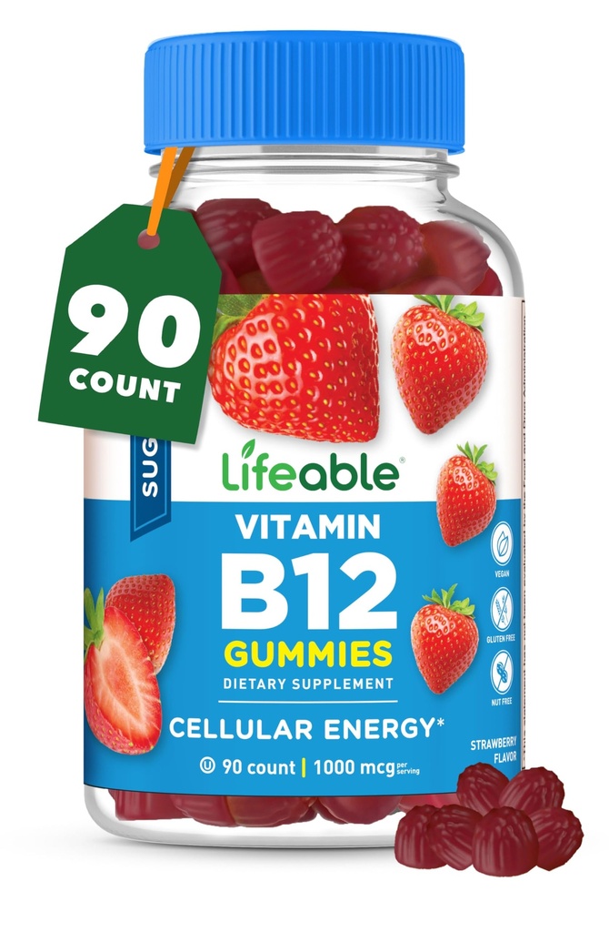 Vitamina B12 Gummies TENIDO 1000 mcg TENIDO Great Tasting B12 Vitaminas Gummies TENIDO Energía, Mood y Metabolismo Soporta TEN B 12 Vitamina Gummies para Hombres, Mujeres, Adultos TENIDO 90 Gummies