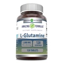 Amazing Formulas L Glutamine 1000 Mg Tablets ← Amino Acid Suplemento para Hombres &amp; Mujeres Silencio No-GMO Silencio Gluten Gratis Silencio Made in USA ← (1 Pack, 120 Cuenta)