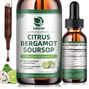 Citrus Bergamot Liquid Drops - Suplemento natural con Soursop, Levadura Roja, Ajo, Hoja de Oliva, Pimienta Negra - Alta Absorción - Soporte Wellness general* - Soursop Bitters Liquid, 2 Fl Oz