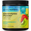 KEY NUTRIENTS Multivitamin Electrolytes Powder No Sugar - Juicy Strawberry Kiwi Electrolyte Powder - Endurance &amp; Energy Supplement - Hydration Powder - No Calories - 90 Servings - Made in USA