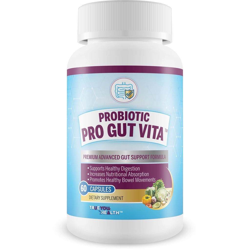 Probiótico Pro Gut Vita - Gut Health Support Probiótico & Vitamina Fórmula - Promover la Digestión Saludable, Absorción Nutriente, Movimientos Bowel - Ayuda mejorar el microbioma Gut para beneficios adicionales de salud
