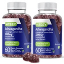 Viteey Ashwagandha Gummies with Ginseng & Lemon Balm - Mood, Calm &amp; Stress Support Ashwagandha Suplementos - Vegan, Gluten-Free - 120 Conde
