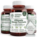 Natural Nutra Ultimate Sleep Formula, Chamomile para apoyar la relajación y reducir la ansiedad nocturna, le ayuda a bajar más rápido, 50 cápsulas