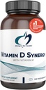 Diseños para la Sinergía de la Vitamina D de la Salud - 2000 UI Vitamina D con suplemento K - Soportes Saludable Moods, Bone Health + Immune Health for Adults - VIT D3 + Vitamina K - Gluten Free + Non-GMO (240 cápsulas)