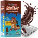 YUM-V'S - Osos de chocolate multivitamínicos para niños - Multivitamínico para niños Suplemento - 16 Vitaminas &amp; Minerales - Vitaminas incluyendo D, Zinc, C, B Complejo &amp; Más, 60 Conde Pack de 1
