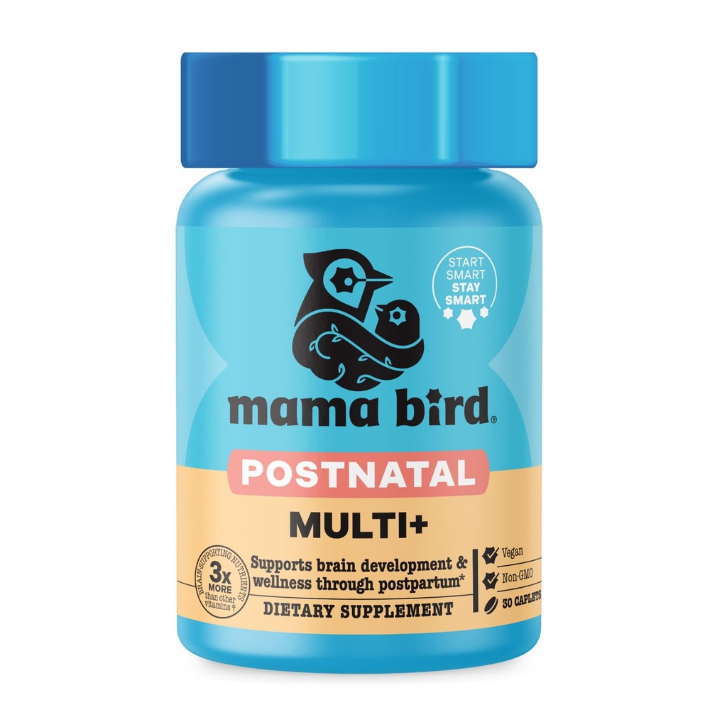 Best Nest Wellness Mama Bird - Postnatal Multi+ (30 Servings) Postnatal Vitamins for Women - Breastfeeding & Postpartum Essentials - Brain Health for Mom & Baby - Methylfolate - Vegan & Gluten Free