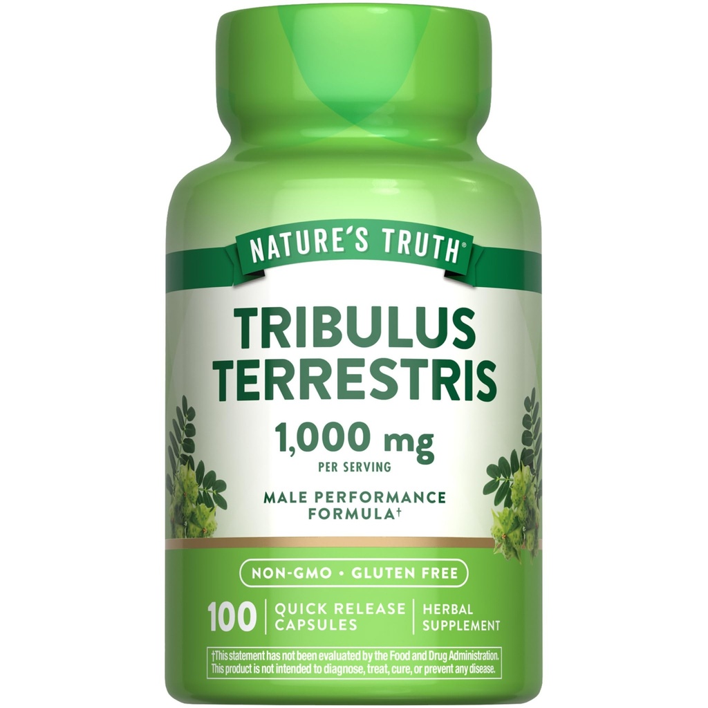 La verdad de la naturaleza Tribulus Terrestris for Men TEN 1000mg ANTE Capsules TENIDO NO GMO &amp; Gluten Suplemento gratuito
