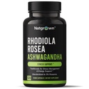 Natgrown Rhodiola Rosea con Aswagandha Extract Capsules - Estándarizado a 3% Rosavins y 1% Salidroside - 120 Conde