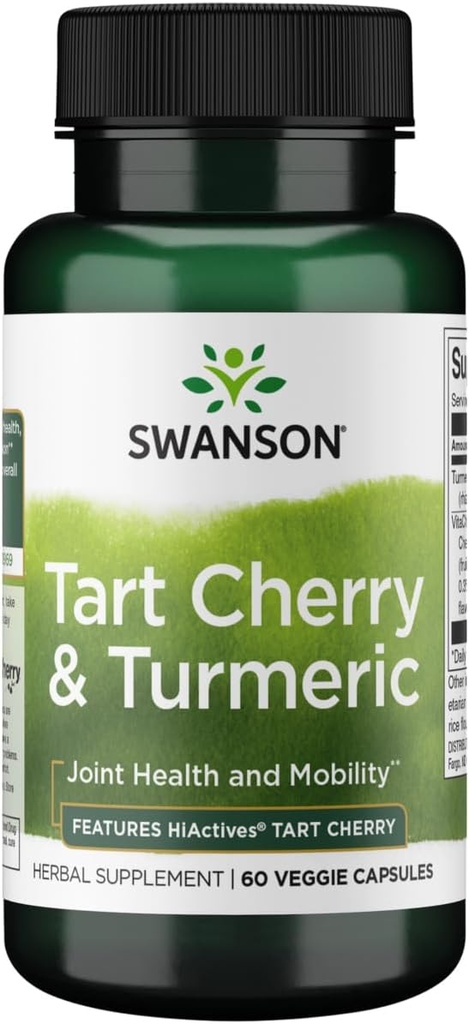 Swanson Hiactives Tart Cherry &amp; Turmeric 60 Veg Capsules