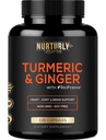 Curcumina Turmérica con BioPerine &amp; Ginger, Black Pepper y 95% Curcuminoids - Suplementos Turméricos de alta absorción para la salud cardíaca - No GMO, Gluten Gratis - 120 cápsulas