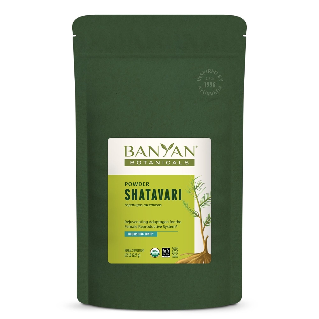 Banyan Botanicals Shatavari Powder – Orgánica Espárragos Racemosus Root Powder – Rejuvenecedor Adaptógeno Tonic que apoya un Sistema Reproductivo Saludable* – 1/2 lb. – No GMO Sosteniblemente Fuente Vegan