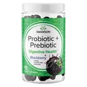 Swanson Probiotic + Prebiotic Gummies - Apoyo Digestivo Suplemento Promoción Función Digestiva " Bowel Regularity - Ayuda a apoyar la salud inmunitaria - (BlackBerry, 60 Gummies)