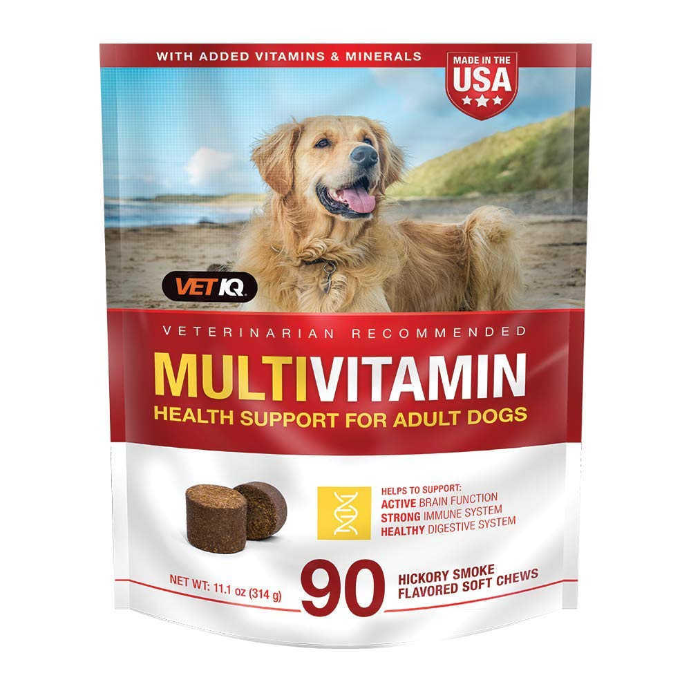 Suplemento Multivitamínico VetIQ para Perros, Apoyo a la Salud Suplemento Mandíbulas suaves, 90 Cuenta