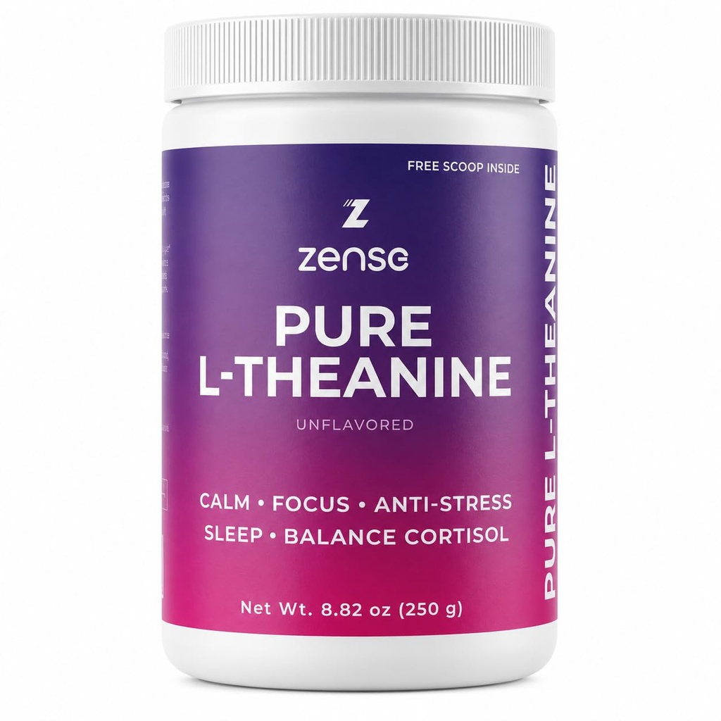 Pure L-Theanine Powder 100% [266gm-1,250 Servings] Natural L-Theanine Suplemento - Sólo 1 Ingrediente, Libre de Azúcar,Soy, Filler, Melatonina, No GMO, Vegan