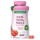 Bounty Optimal Solutions Hair, Skin and Nails Pectin Gummies, 2500 mcg Biotin Por Serving, No Stick Gummy, Fórmula Vegetariana, Strawberry Flavor, 200 cuentan, 100 Total Servings