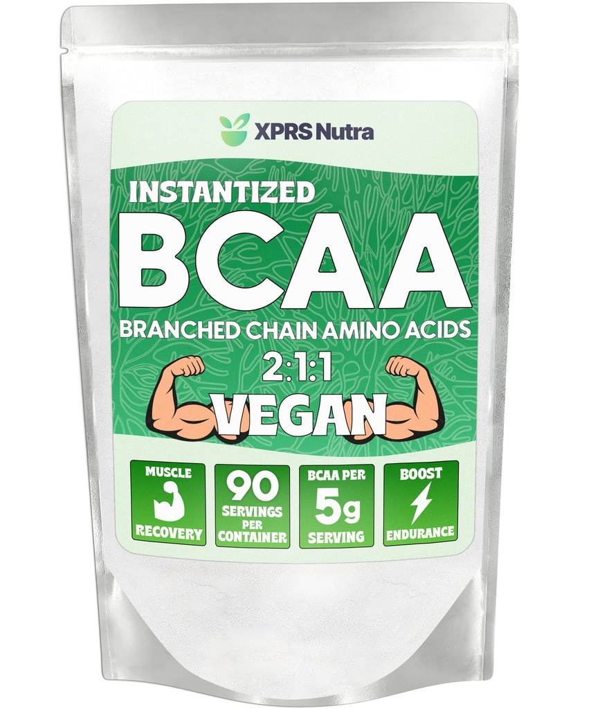 XPRS Nutra BCAA Powder - Suplemento de Aminoácidos para Hombres - Suplementos de entrenamiento de BCAA desfavorados - Suplementos de gimnasio para hombres - Suplementos de Aminoácidos para Mujeres para la recuperación de postes de gimnasio (1 libra)
