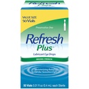 Refresh Plus Lubricant Eye Drops, Preservative-Free, 0.01 Fl Oz Single-Use Containers, 50 Cuenta, Packaging May Vary