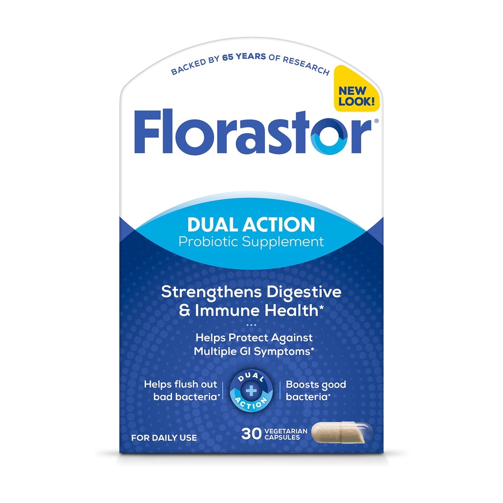 Probióticos Florastor para Salud Digestiva e Inmune, 30 cápsulas, Probióticos para Hombres Mujer, Ayuda a Flush Out Bad Bacteria, Boosts El Bien con Nuestro Único Saccharomyces Boulardii
