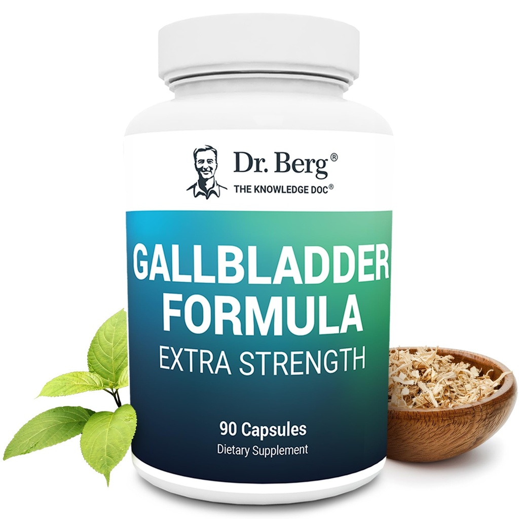 Dr. Berg Gallbladder Fórmula Extra Strength - con Ox Bile Powder y Ácido Bile Conjugado - Enzymes Digestive Blend Proprietary - Suministro completo de 45 días - 90 cápsulas vegetales