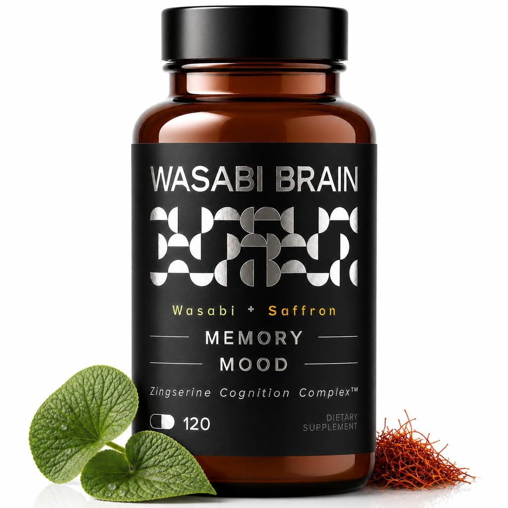 Extracto de Wasabi orgánico + Cognición de Zingserine (2 Mes de Suministro) El Suplemento de Memoria más dirigido - Evidencia Clínica Superior a Vinpocetina, Apoaequorin, Nuriva, Prevegen &amp; Ginkgo