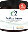 Diseños para la salud BioFizz Immune Powder - Vitamina C Bebida Mix Suplemento con Bioflavonoides, Zinc, 2000 UI Vitamina D + E - Fizzy Orange Flavor + Soporte Antioxidante (30 Serviciones / 120g)