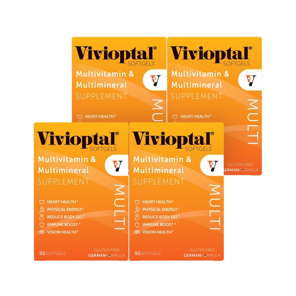 Vivioptal Multi, 90 Softgels (1 año de suministro), Multivitamin & Multimineral, Gluten Free, German Formula