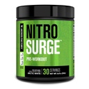 Jacked Factory NITROSURGE Pre Workout Suplemento - Endless Energy, Instant Strength Gains, Clear Focus, Bombas Intensas - NO Booster &amp; Powerful Preworkout Energy Powder - 30 Servings, Arctic White