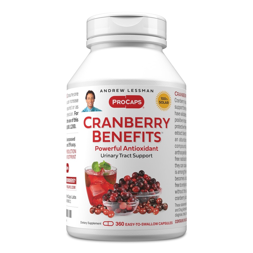 Beneficios de la arándanos ANDREW LESSMAN - 360 cápsulas - Apoya la salud de la vejiga, el riñón y el tracto urinario. Extractos estandarizados de frutas de arándano, pequeñas cápsulas fáciles de absorber
