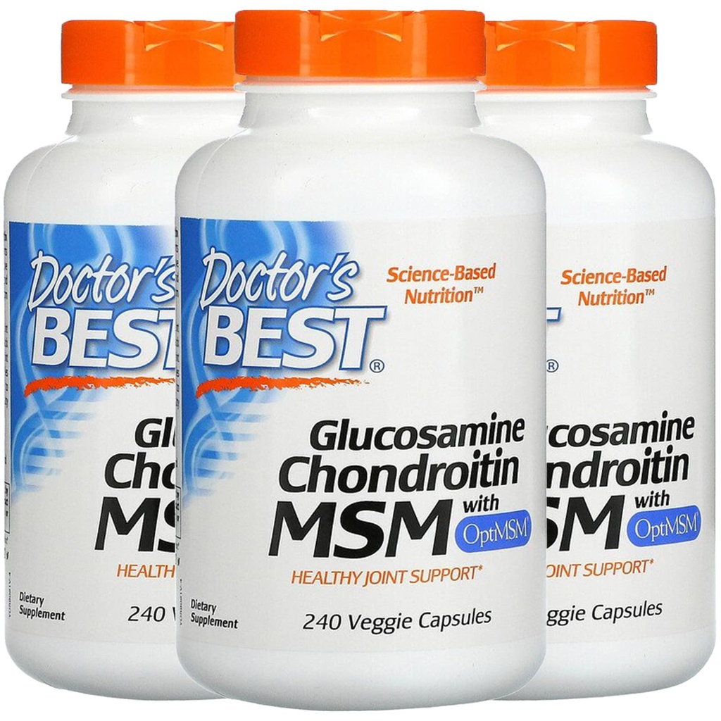 Mejor del médico (3 Pack Glucosamine Chondroitin MSM con OptiMSM, 240 Veggie Caps