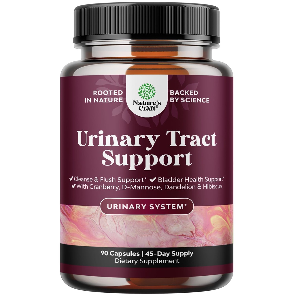 D Mannose Capsules for Urinary Tract Health - High Potency D-Mannose with Cranberry Juice Powder " Dandelion for Urinary Tract Health for Women Fast Acting Super Concentrated Cranberry - 90 cápsulas