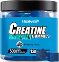 Cretina Monohydrate Gummies for Men &amp; Women-5g of Creatine Monohydrate per Serving- Incrementar Fuerza y Construir Muscle,Vergan,Blueberry Flavor, 120 Conde,B571