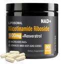 NAD Suplemento - NAD+ con Nicotinamide Riboside (NR) y Resveratrol Quercetin 900mg Puro NAD orgánico Plus para Reparación Celular Función del cerebro envejecido saludable, 80 cápsulas