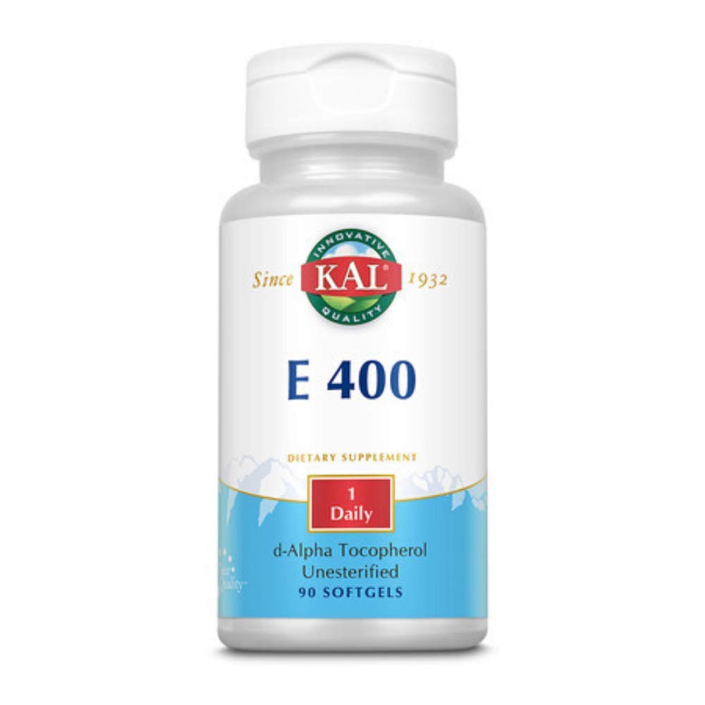 KAL E-400 D-Alpha Tocopherol 400 U Softgels, 90 Cuenta