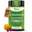 Puro por naturaleza D-Mannose con raíz de arándano y dandelión, 120 Conde