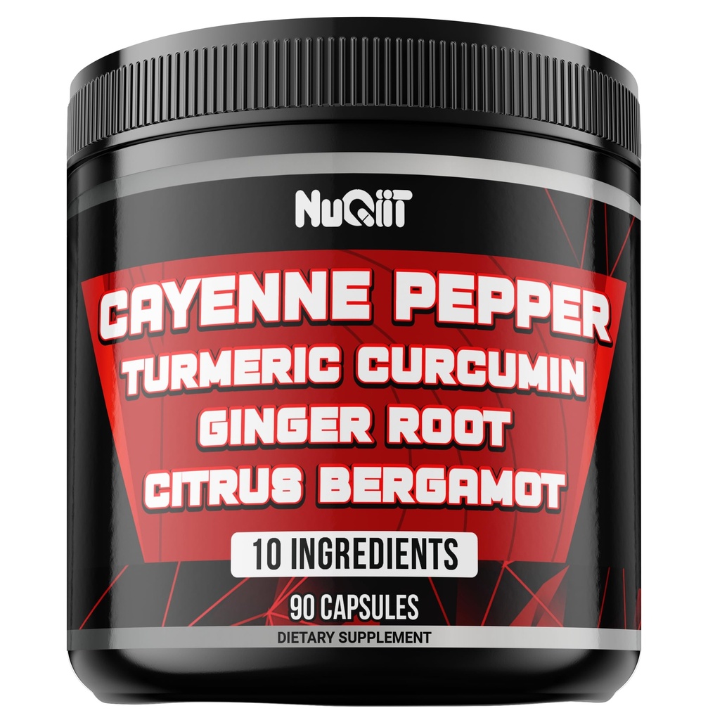Cayenne Pepper Suplementos con Turmeric Curcumin Root, Ginger Root, Citrus Bergamot &amp; Más - Salud Digestiva, Sistema Inmunitario, Salud del Corazón &amp; Salud Conjunta - 90 cápsulas
