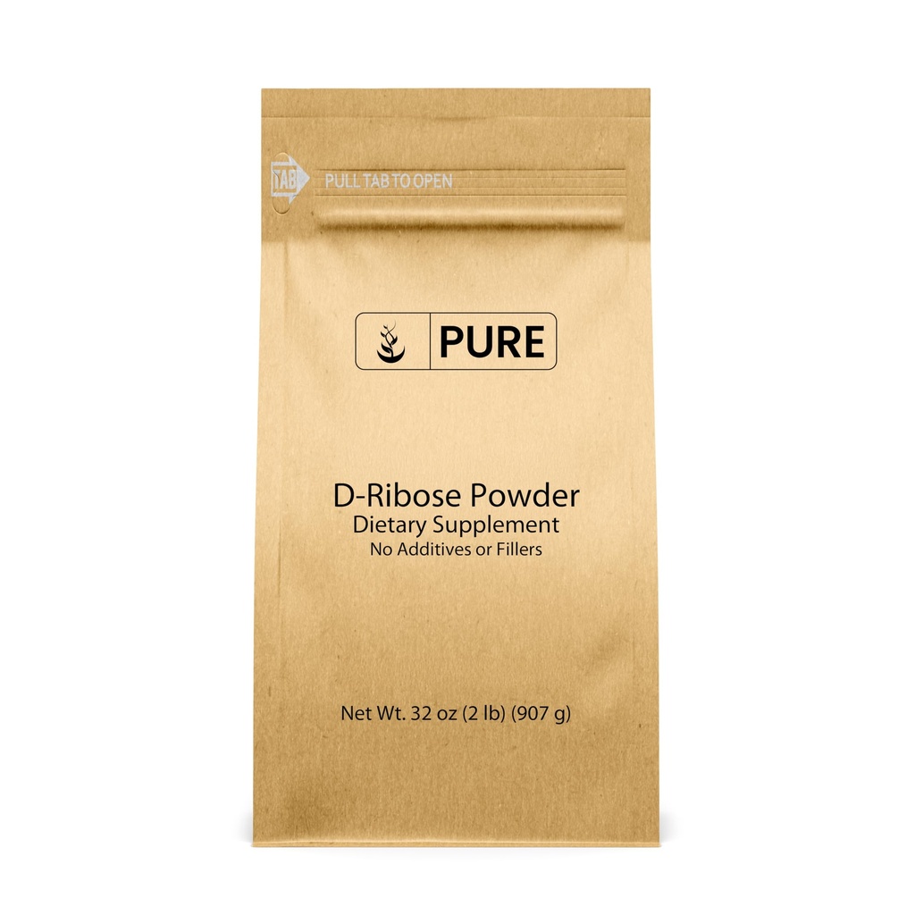 Ingredientes originales puros D-Ribose (2lb) Suplemento nutricional, no GMO, libre de gluten, sin sabor