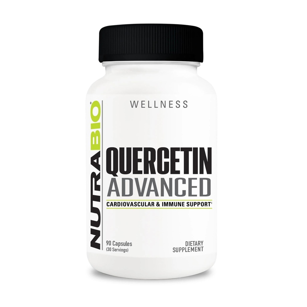 NutraBio Quercetina Avanzada con Vitamina C y Bromelaina - Antioxidante Potente - 90 cápsulas