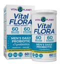 Planeta Vital - Probióticos Vital Flora para Hombres, 60 Billones CFU, 60 Strains Diversos, 7 Prebióticos Orgánicos, Estante Diario de Hombre Probiótico Estable para Apoyo Inmunitario, Alivio de Gas, Salud Digestiva 60 cápsulas