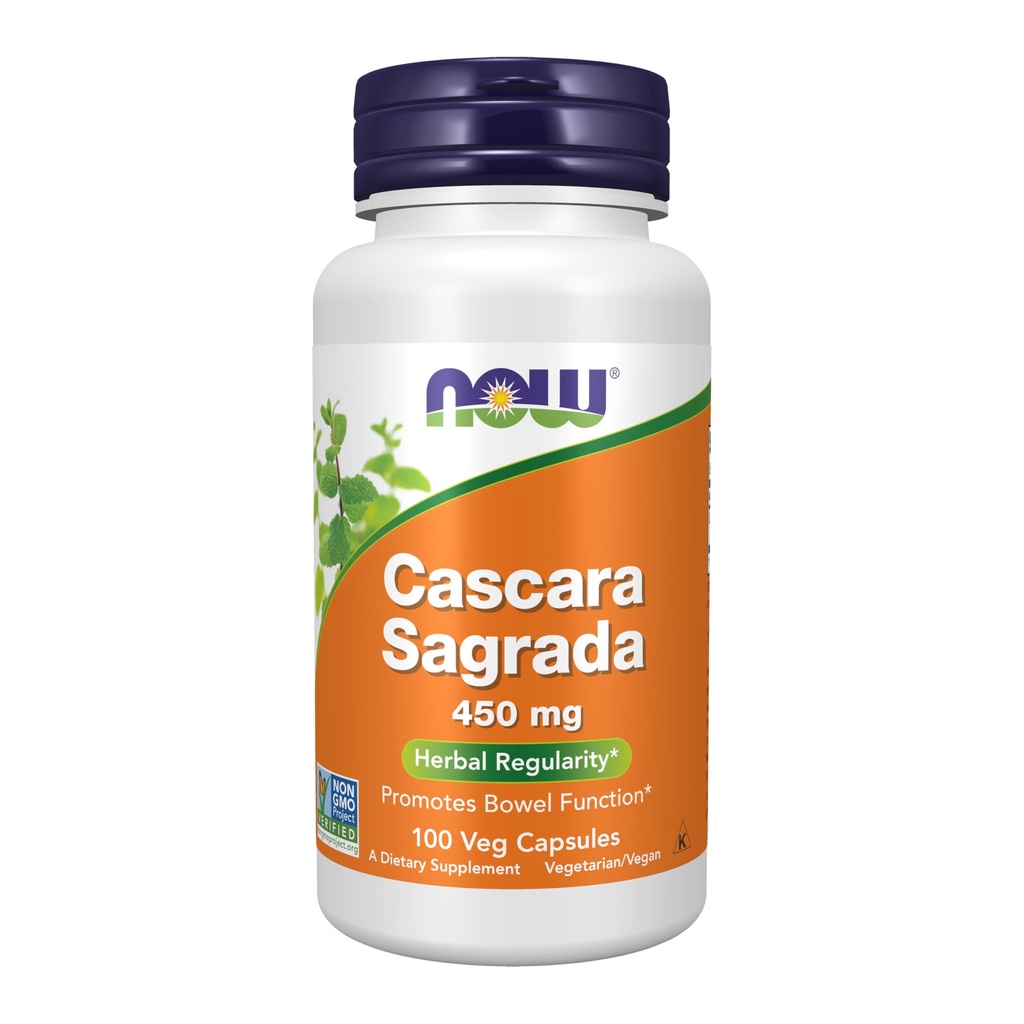 AHORA Suplementos de alimentos, Cascara Sagrada (Rhamnus purshiana) 450 mg, Regularidad de hierbas*, 100 cápsulas de verduras