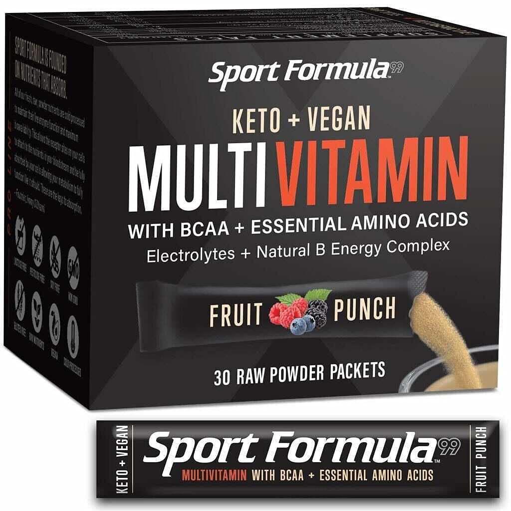 Liquid Multivitamin Drink Mix Vitamin Powder BCAA Won't Upset Your Stomach Daily Keto MultiVitamin for Hombre and Women Amino Acid Powder Fruit Punch Packet Multivitamin Powder Electrolytes