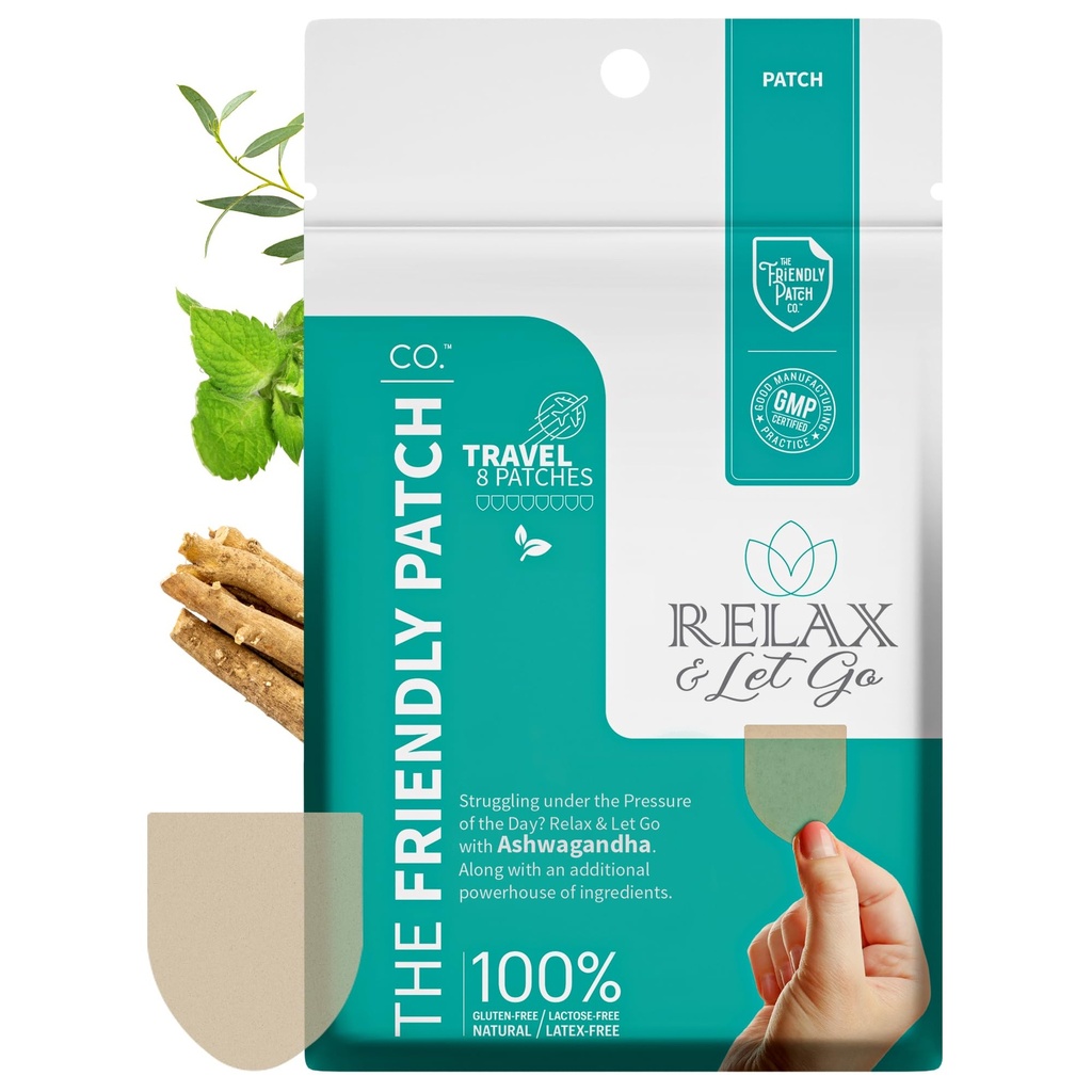 The Friendly Patch - Relax & Let Go with Ashwagandha, Gaba & Gotu Kola - Anteriormente conocido como Zen Patches 8 pack