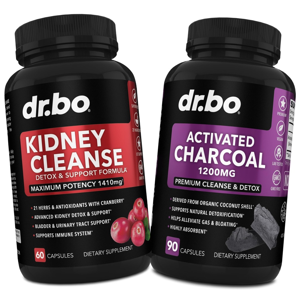 Kidney Cleanse Detox " Activated Charcoal - Natural Cranberry " Uva Ursi Extract to Support Kidneys, Bladder " Urinary Tract Health - Coconut Charcoal Pills for Stomach Gas " Bloating Support