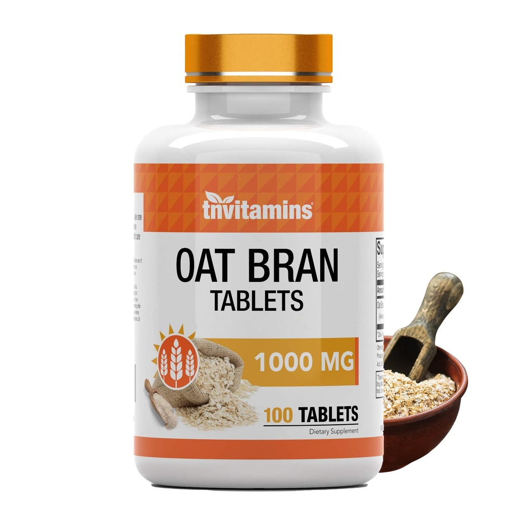 tnvitamins Oat Bran Tablets  100 Tablets x 1.000 MG per Tablet ← Soluble &amp; Dietary Fiber Supplement ← Apoyo Digestive Health * ← High Potency Formula