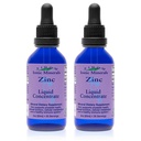 Eidon Ionic Minerals Concentrado de zinc líquido - Ionic Zinc Sulfate Suplemento gotas para hombres, mujeres, " Niños, Sistema de manutención, Peluquería y Piel, Salud del hígado y el riñón - 2 oz, 2 Pack