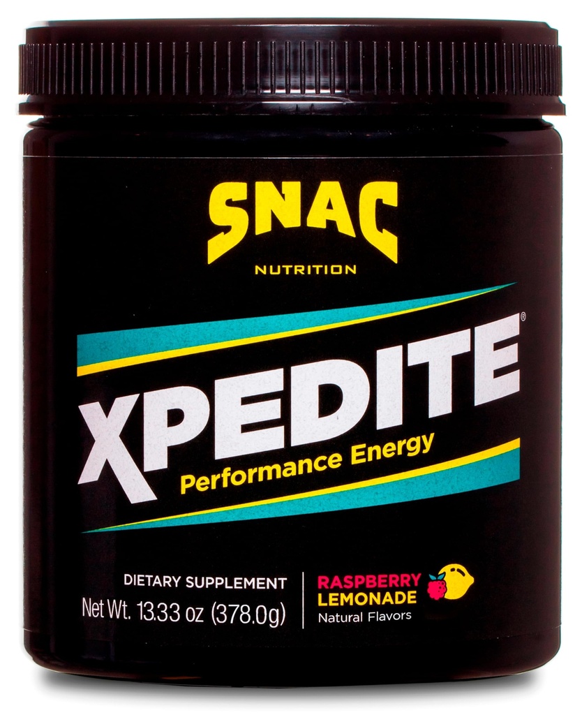 SNAC XPEDITE - Preworkout Performance Drink Supplement, Promotes Energy and Focus, Nitric Oxide Booster " Thermogenic, L-Carnitine, Beta Alanine, Raspberry Lemonade Powder, (24 Servings)